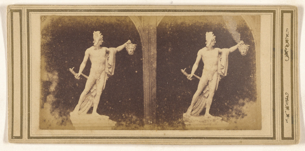 Unknown:[Statue of Perseus holding up the decapitated head o, Poster Print Wall Art