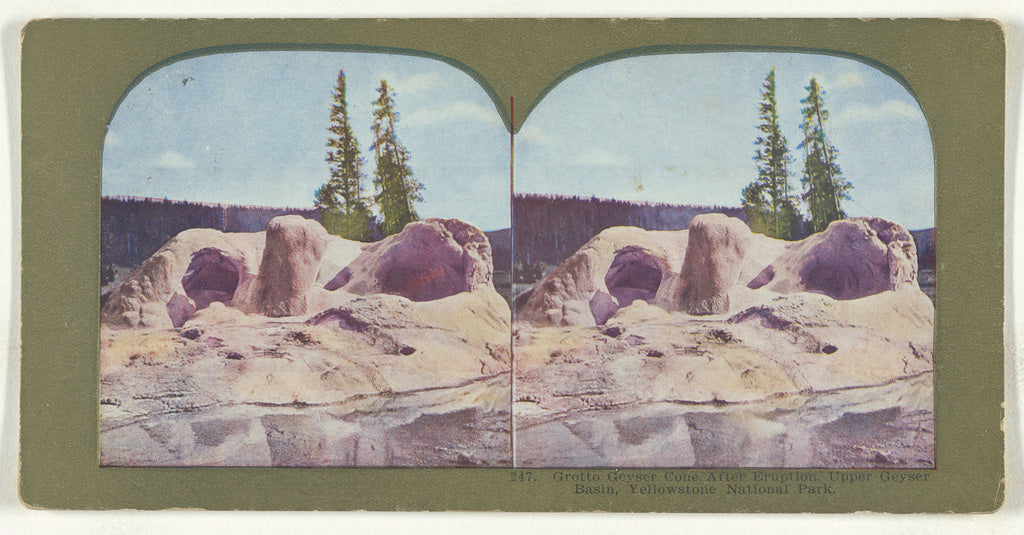 Unknown maker, American:Grotto Geyser Cone After Eruption, U, Poster Print Wall Art