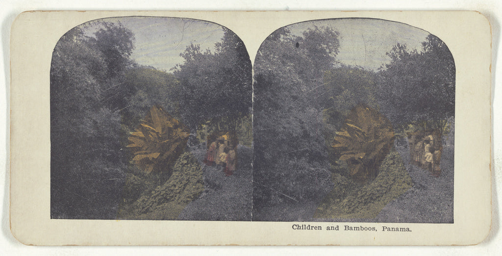 Unknown:Children and Bamboos, Panama., Poster Print Wall Art