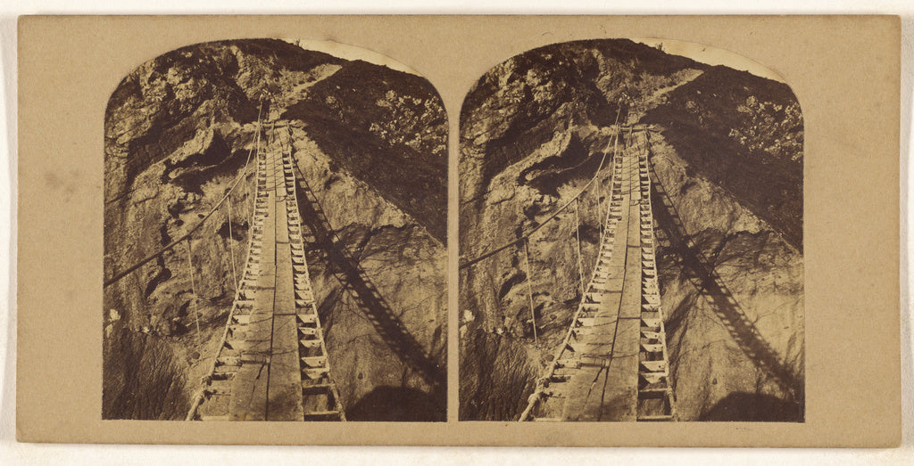 Unknown maker, British:The Rope Bridge, Carrick-a-ride, Coun, Poster Print Wall Art