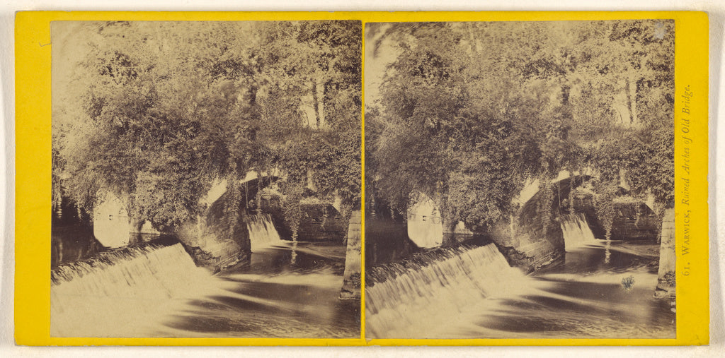 Unknown maker, British:Warwick, Ruined Arches of Old Bridge., Poster Print Wall Art