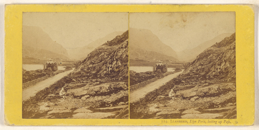 Unknown maker, British:Llanberis, Llyn Peris, looking up Pas, Poster Print Wall Art