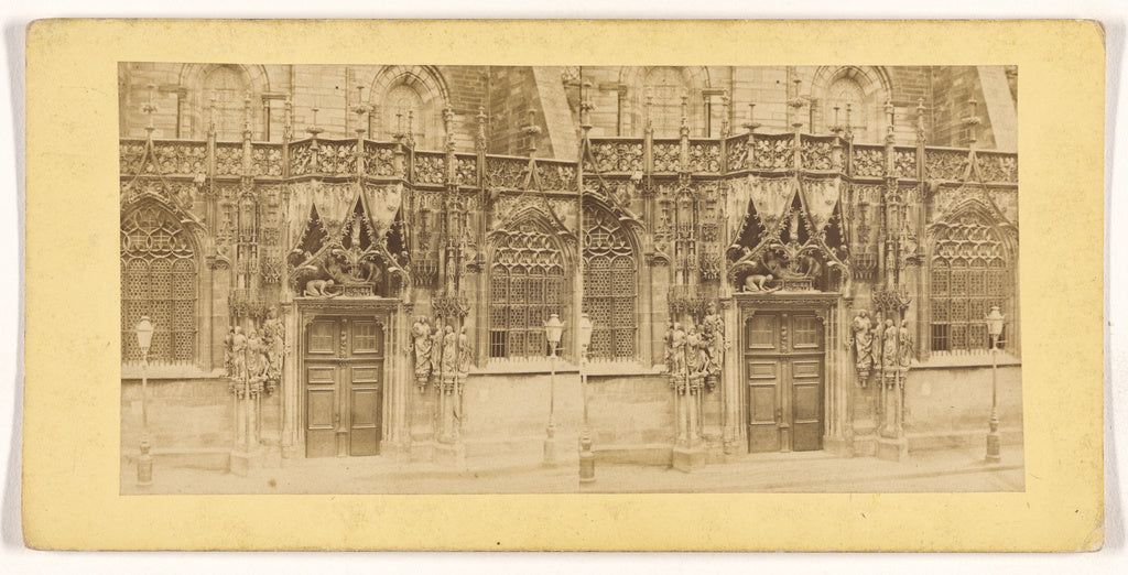 Unknown maker, French:[Exterior of unidentified French churc, Poster Print Wall Art