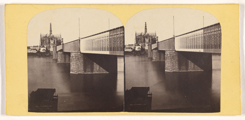 Unknown maker, French:[Pont en fer et la Cathedrale a Cologn, Poster Print Wall Art