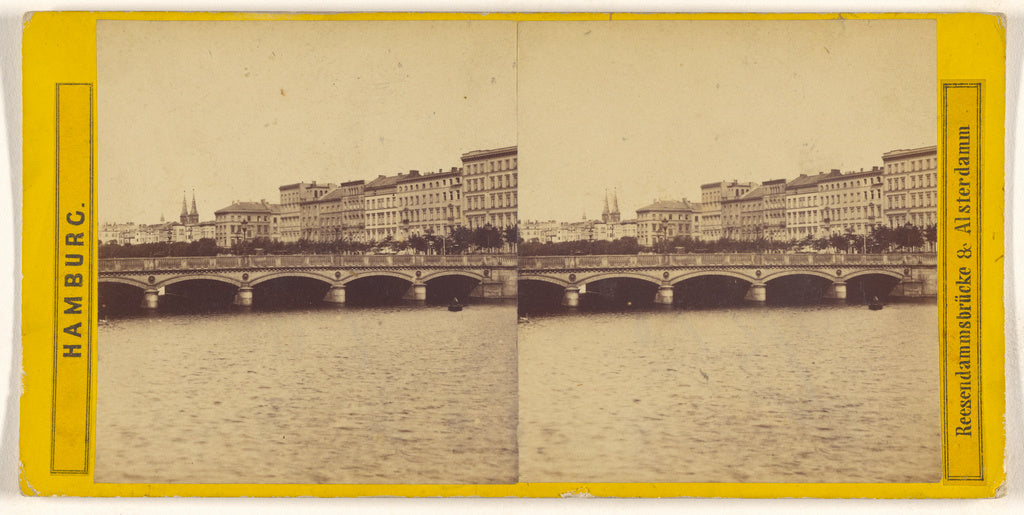 Unknown maker, German:Hamburg. Reesendammsbrucke & Alsterdam, Poster Print Wall Art