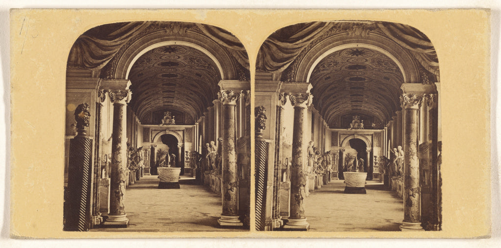 Unknown maker, Italian:The Gallery of Statues in front of "A, Poster Print Wall Art