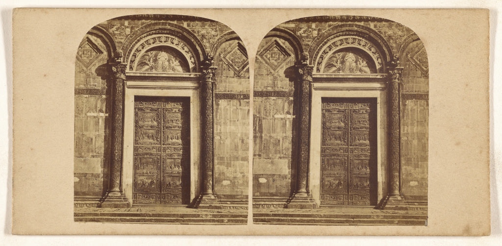 Unknown maker, Italian:Giovanni di Bologna's Bronze Gate in , Poster Print Wall Art