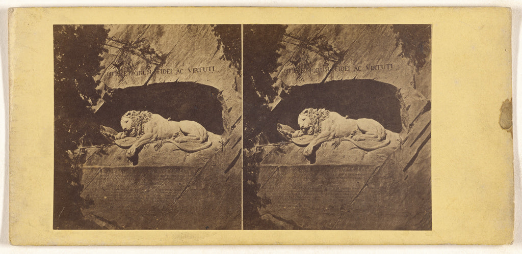 Unknown:[The "Lion" Monument carved in the solid rock at Luc, Poster Print Wall Art