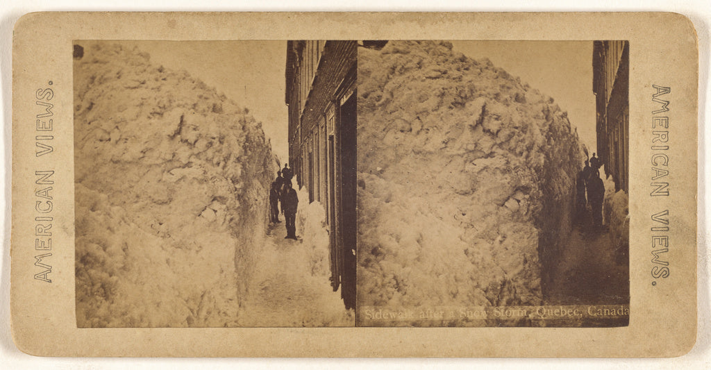 Unknown maker, Canadian:Sidewalk after a Snow Storm, Quebec,, Poster Print Wall Art