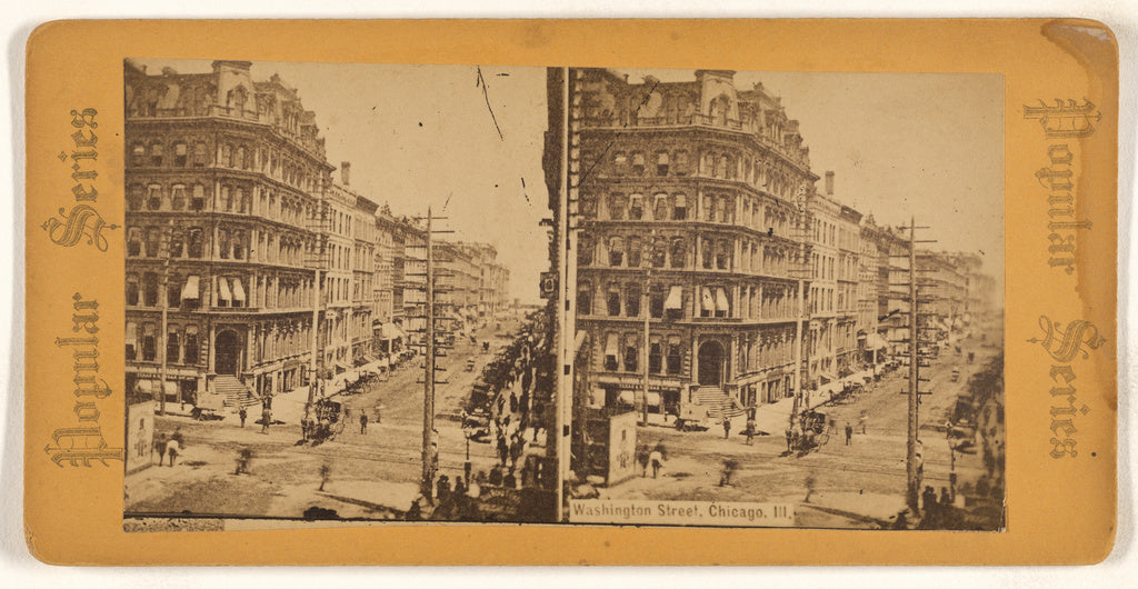 Unknown maker, American:Washington Street, Chicago, Ill., Poster Print Wall Art