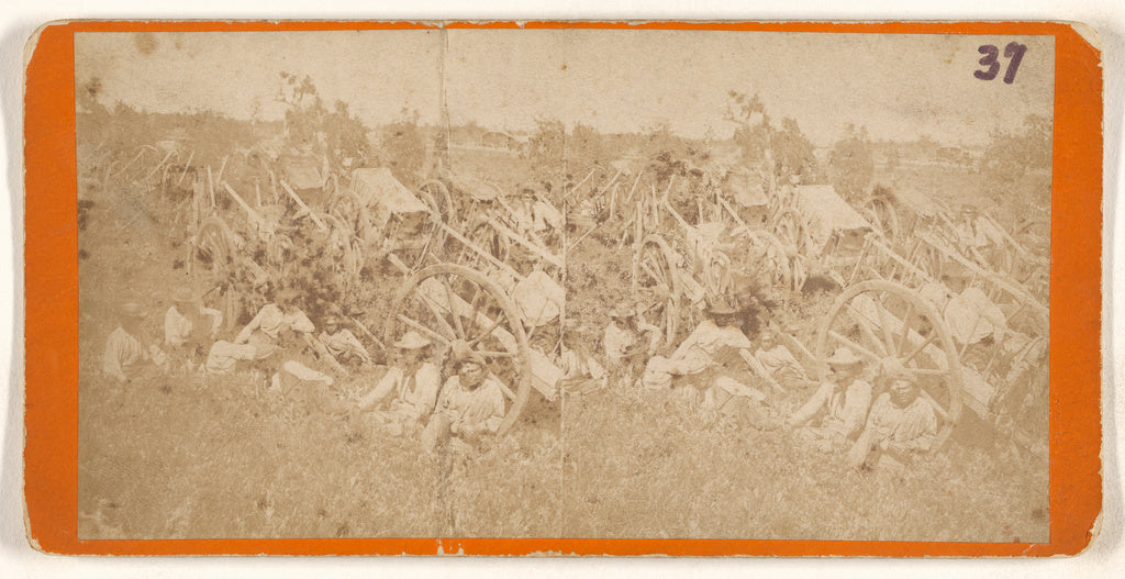 Unknown maker, American:[Red River Carts in Camp at St. Anth, Poster Print Wall Art