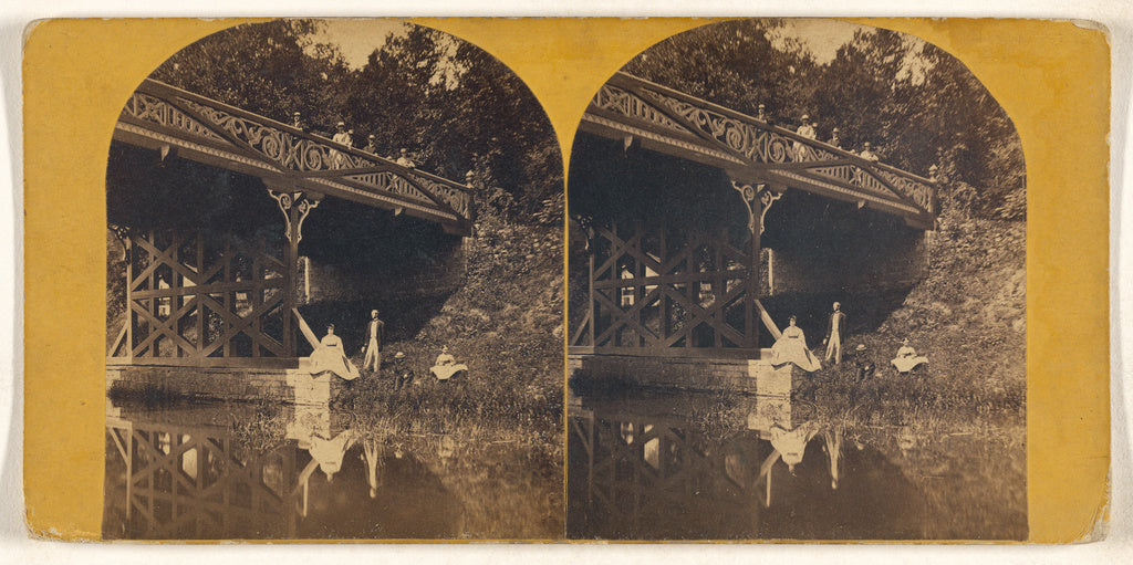Unknown maker, American:[Bridge leading to Mineral Park, Sha,16x12"(A3)Poster