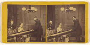 Unknown maker, American:[Two men and a woman playing skittle, Poster Print Wall Art