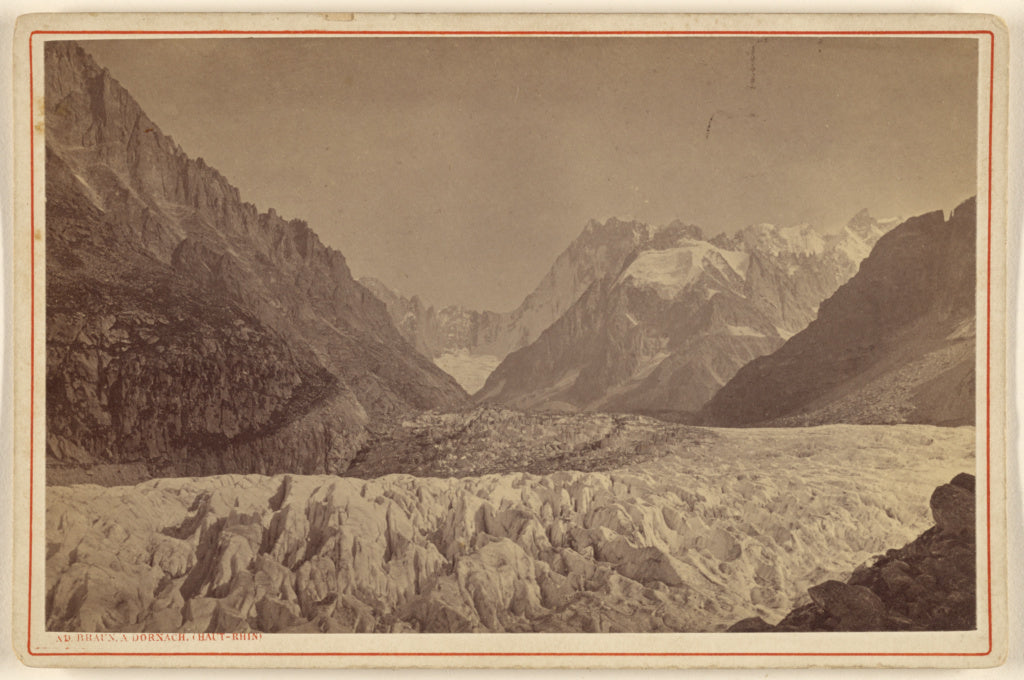 Adolphe Braun:Vallee de Chamounix. Mer ge glace et le Tacul., Poster Print Wall Art