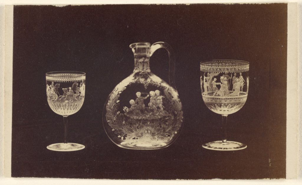 Alexander Nichol:[Two goblets and one vase, both fancy cut-c, Poster Print Wall Art