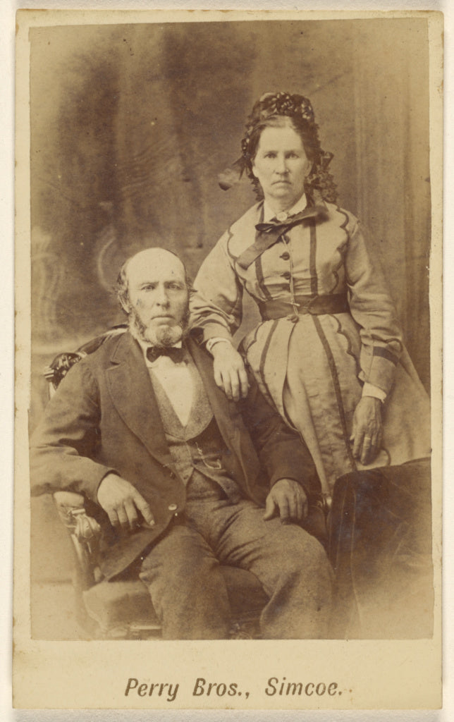 E.B. Perry Brothers:[Unidentified couple: bearded man, seate, Poster Print Wall Art