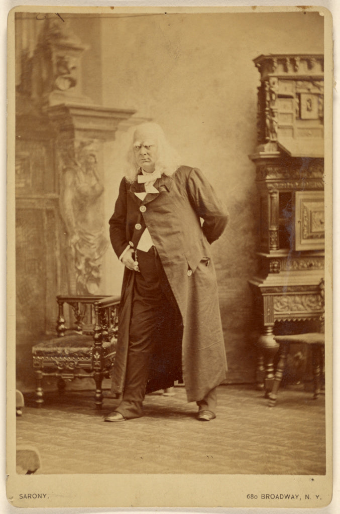 Napoleon Sarony:[Actor in long white wig with white bushy ey, Poster Print Wall Art