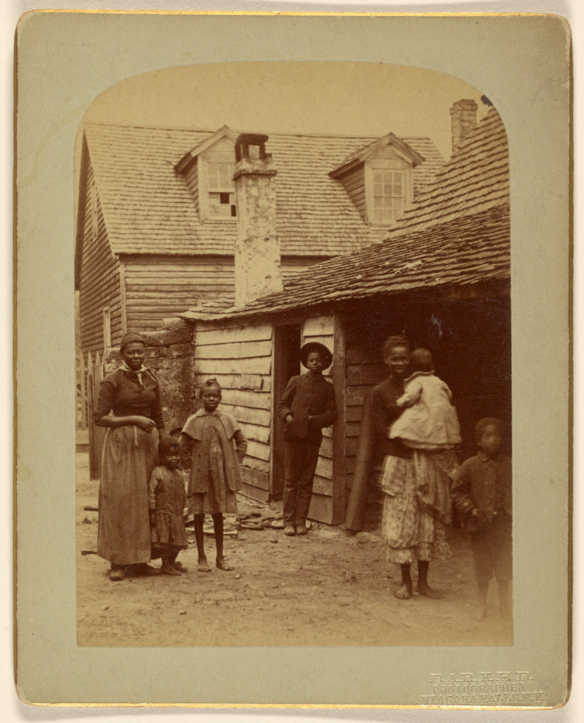 George Barker:[Portrait of a black family standing in front , Poster Print Wall Art