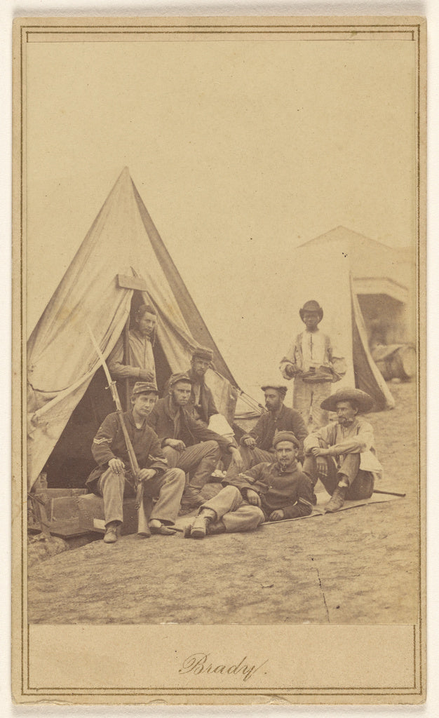 Mathew B. Brady:[Group of seven soldiers and one black serva, Poster Print Wall Art