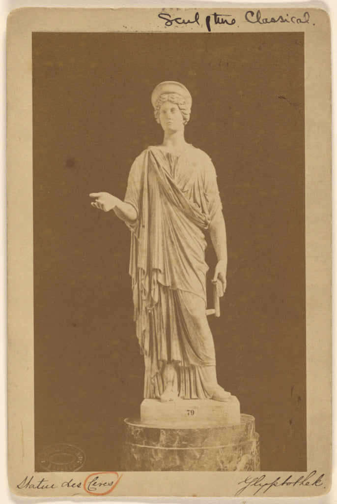 Friedrich Bruckmann:Apollo-Saal. Statue der Ceres. Munchen. , Poster Print Wall Art