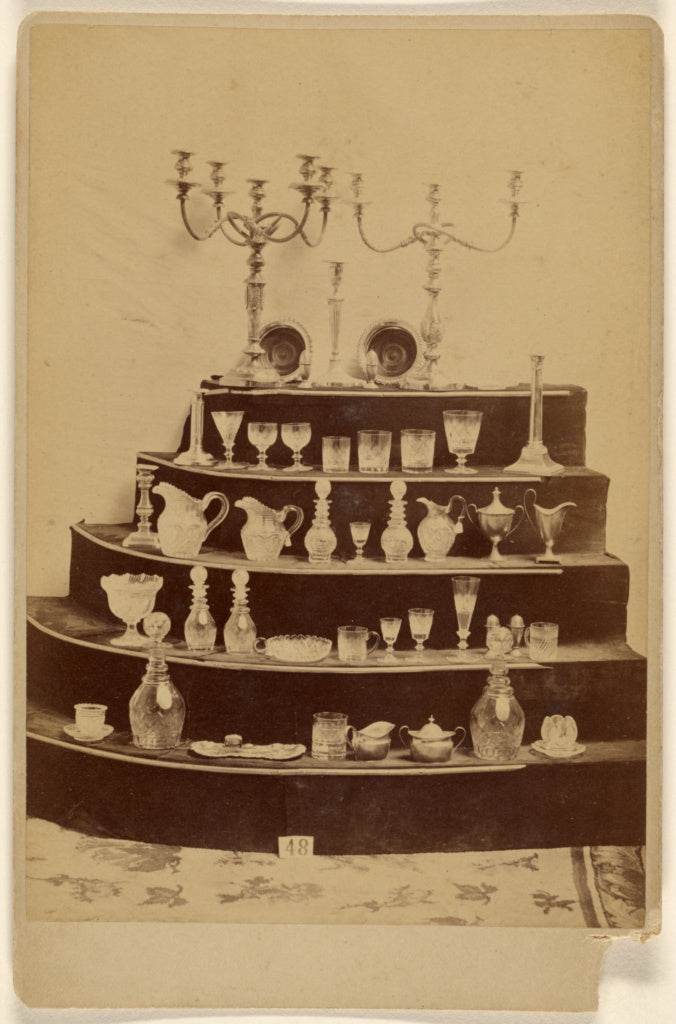 Unknown maker, American:[Assortment of goblets, decanters an, Poster Print Wall Art