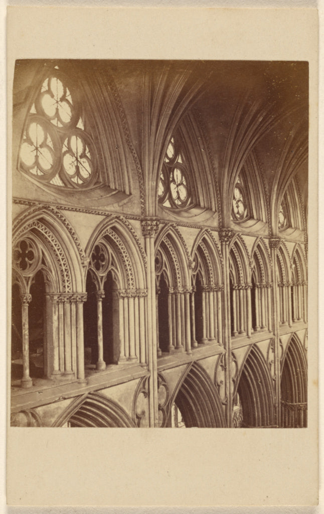 Unknown maker, British:Lichfield Cathedral. Triforium in Nav, Poster Print Wall Art