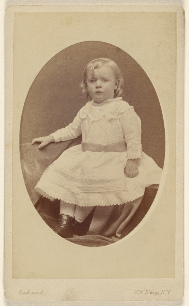 George Gardner Rockwood:[Unidentified little girl seated, in, Poster Print Wall Art