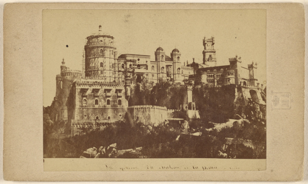 Unknown:[Unidentified castle with scaffolding, in Italy or G, Poster Print Wall Art
