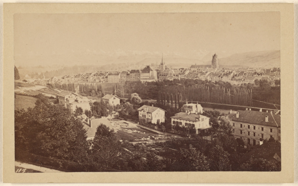 M. Vollenweider:Berne vue du Schaenzli, Poster Print Wall Art