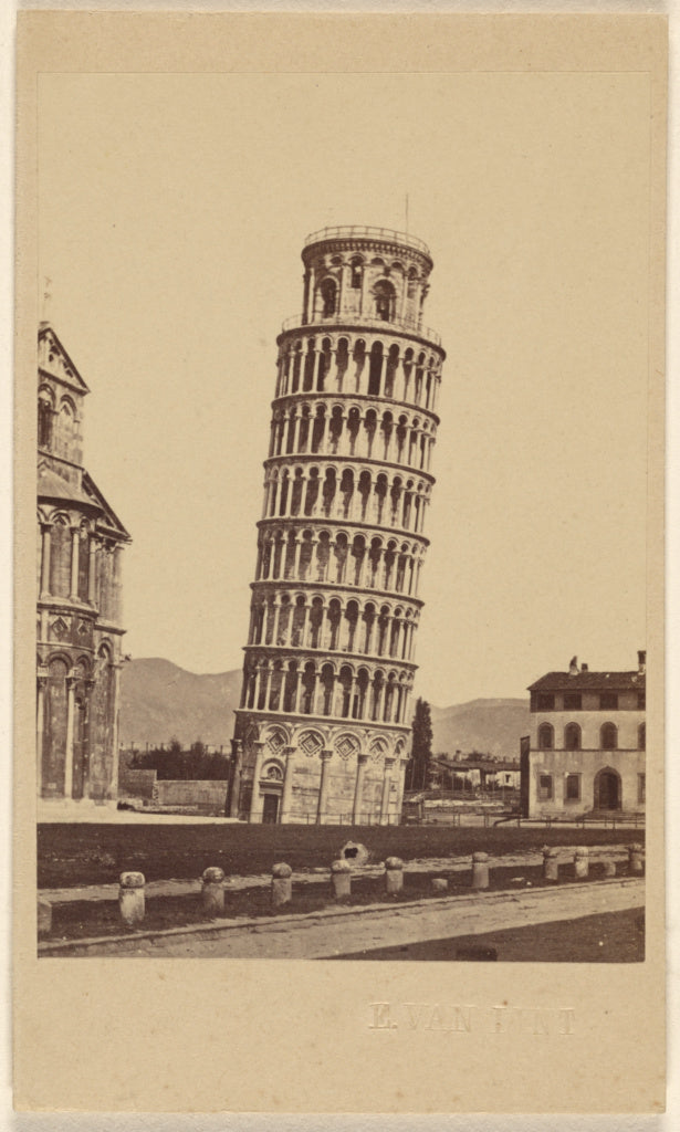 Enrico Van Lint:Leaning Tower of Pisa. 22 March 67. An incli, Poster Print Wall Art