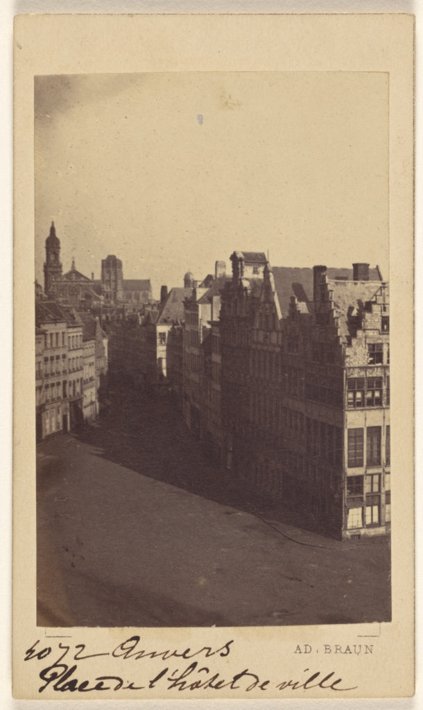Adolphe Braun:Anvers. Place de l'hotel de ville., Poster Print Wall Art