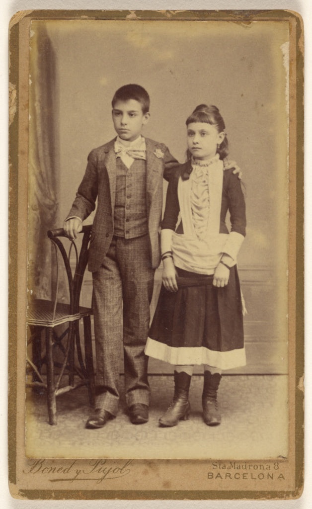 Boned & Pujol:[Two unidentified Spanish children: boy and gi, Poster Print Wall Art