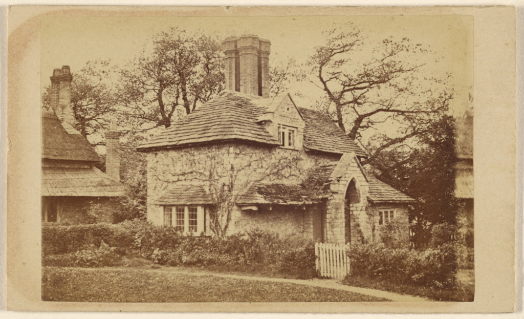 Unknown maker, British:[Exterior view of Sweetbriar Cottage,, Poster Print Wall Art