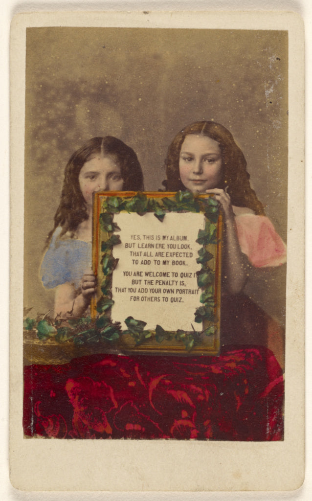 Burgwitz & Company:[Two unidentified girls holding a framed , Poster Print Wall Art