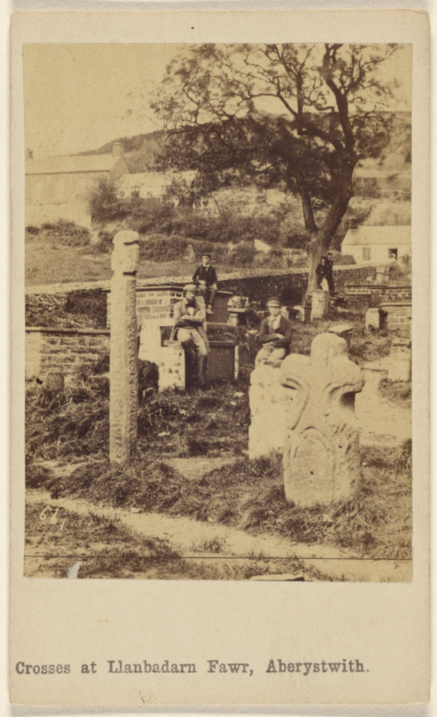Unknown maker, British:Crosses at Llanbadarn Fawr, Aberystwi, Poster Print Wall Art