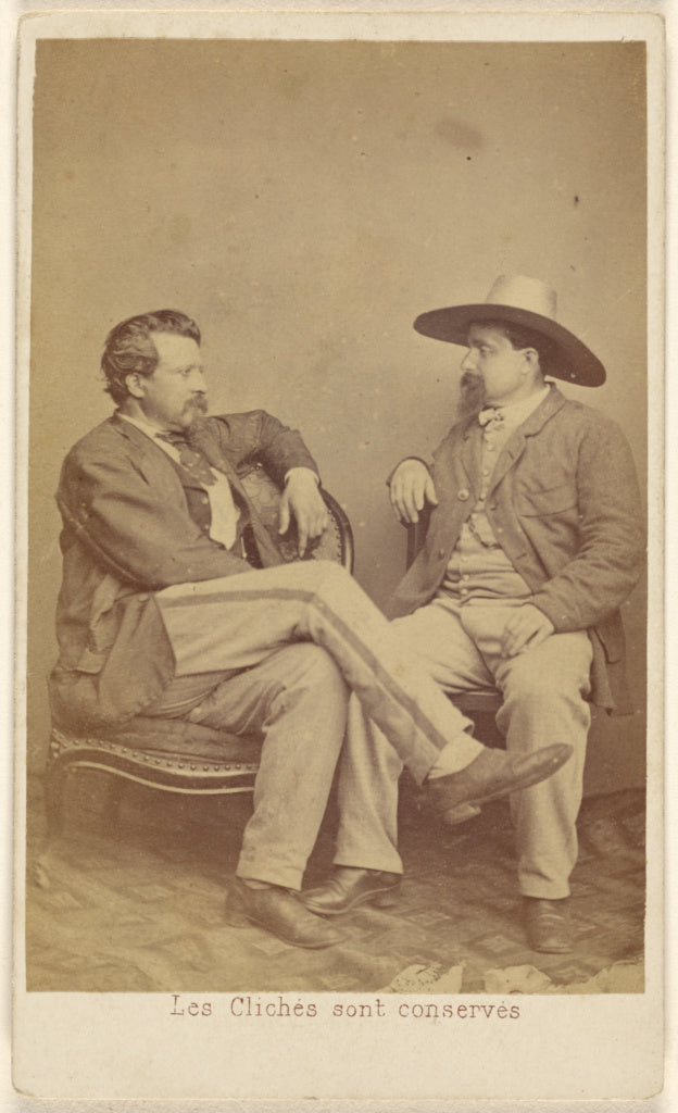 Tewis Michelson:[Two unidentified men seated: one with a mou, Poster Print Wall Art