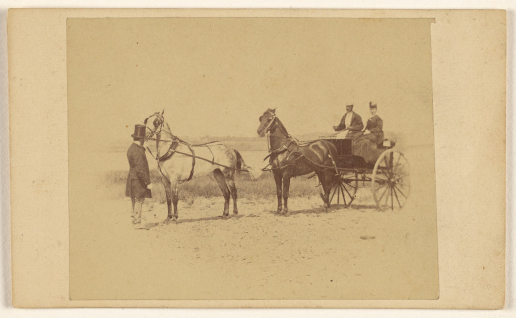 George P. Critcherson:[Unidentified couple in double-horse-d, Poster Print Wall Art