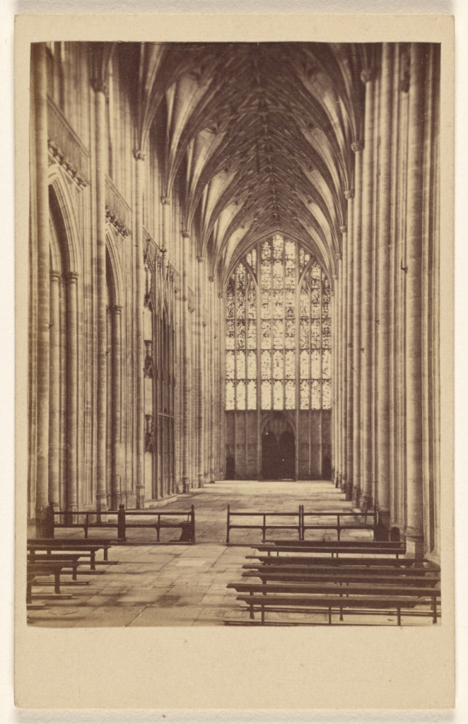 A.W. Bennett:Winchester Cathedral. Nave, looking West., Poster Print Wall Art