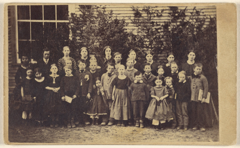 Unknown:[Large group of school children with teachers, all s, Poster Print Wall Art