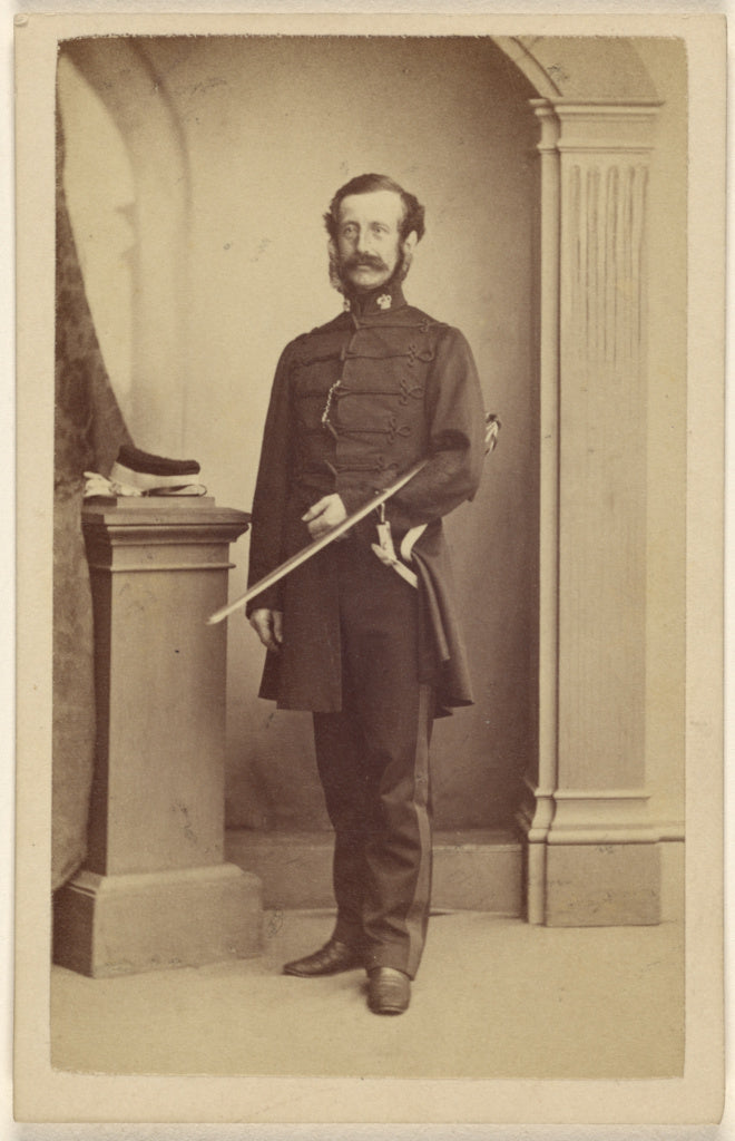 Thomas Rodger:[Unidentified bearded British soldier with swo, Poster Print Wall Art