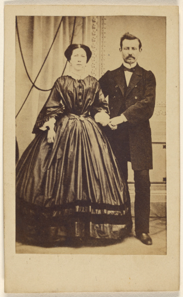 Photographische Compagnie:[Unidentified couple: man with mou, Poster Print Wall Art