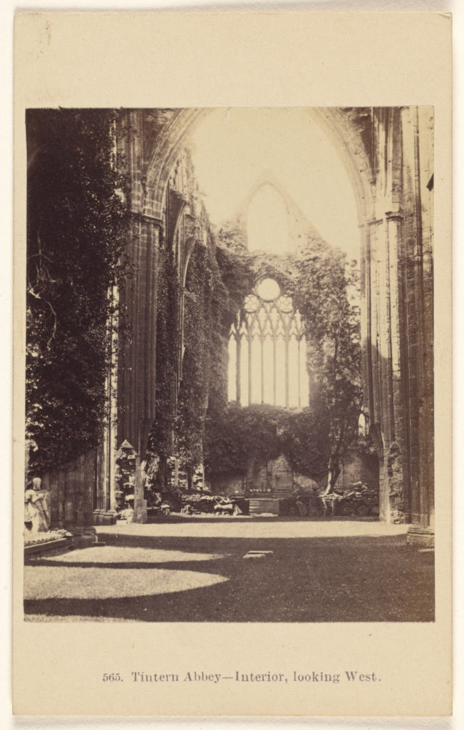 Francis Bedford:Tintern Abbey - Interior, looking West, Poster Print Wall Art