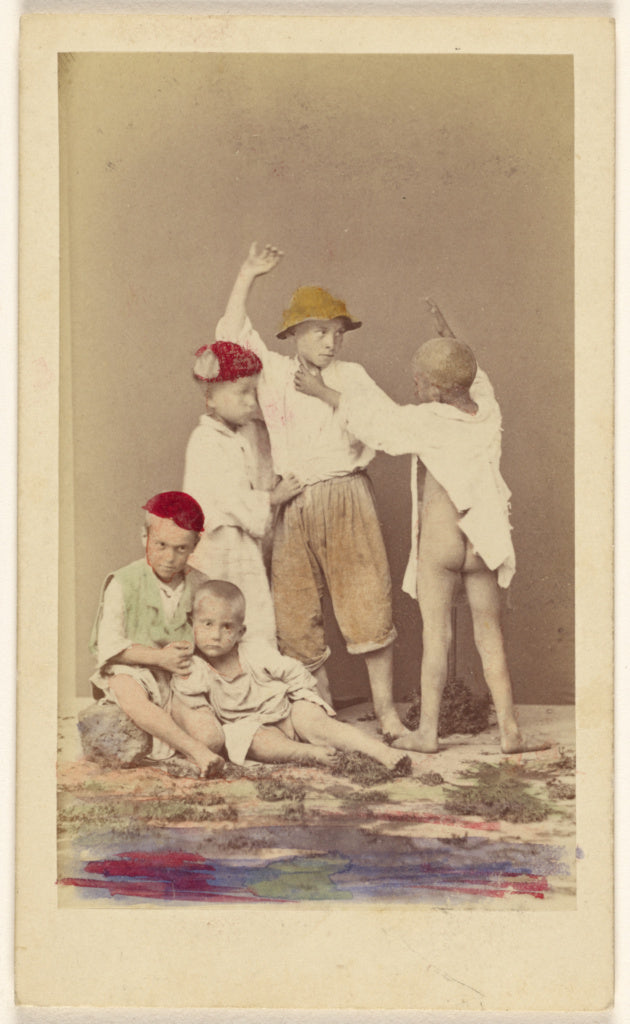 Arena & D'Alessandri:[Five Italian street boys: two seated, , Poster Print Wall Art