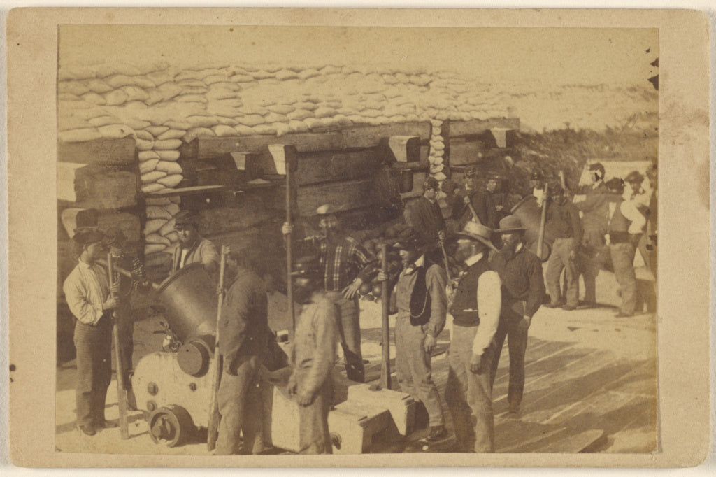 Unknown maker, American:Mortar Battery in Lulliwin's Island , Poster Print Wall Art