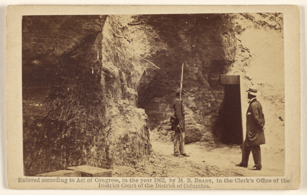 Mathew B. Brady:Cornwallis' Cave. Converted into a Magazine , Poster Print Wall Art