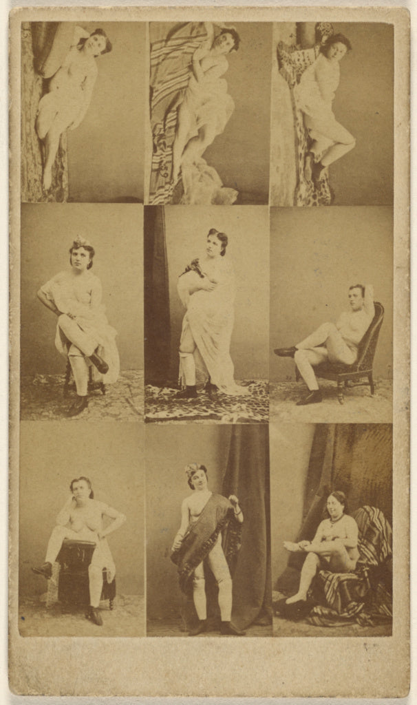 Unknown maker, French:[Montage of nine different nude women , Poster Print Wall Art