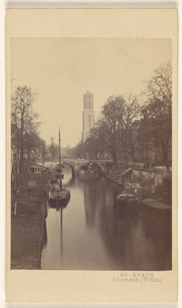 Adolphe Braun:Utrecht. Vieux Canal., Poster Print Wall Art