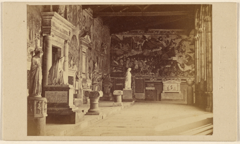 Enrico Van Lint:Interior of the Campo Santo, Pisa, Poster Print Wall Art