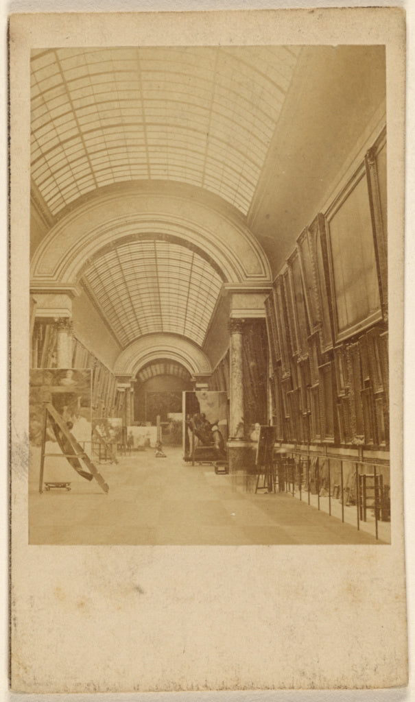 Unknown maker, French:[A paintings gallery inside the Louvre, Poster Print Wall Art