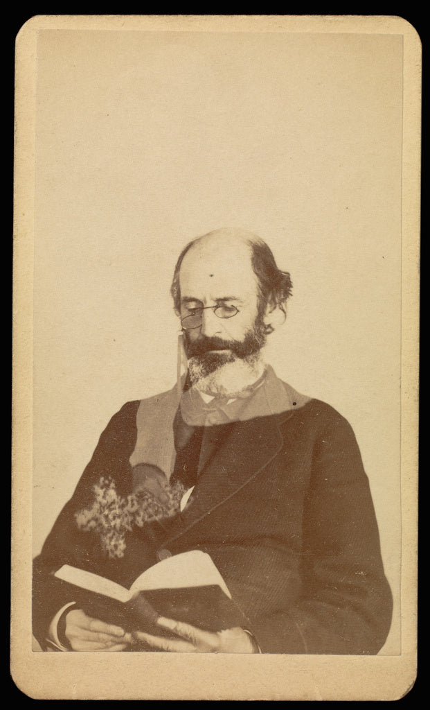 William H. Mumler:[Unidentified balding, bearded man reading, Poster Print Wall Art